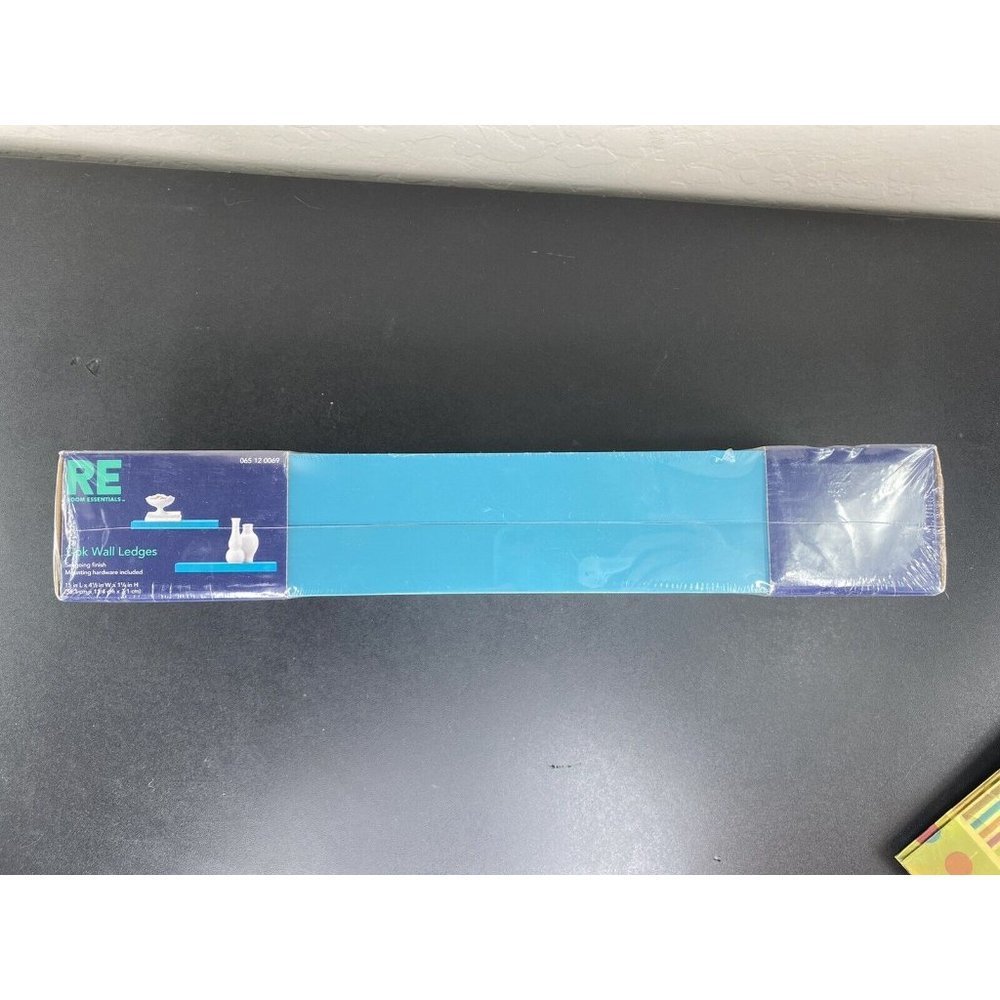 Pair of Room Essentials Teal Wall Ledge Black Shelf 15" x 4.5"x 1.25" Seagoing - Picture 7 of 7